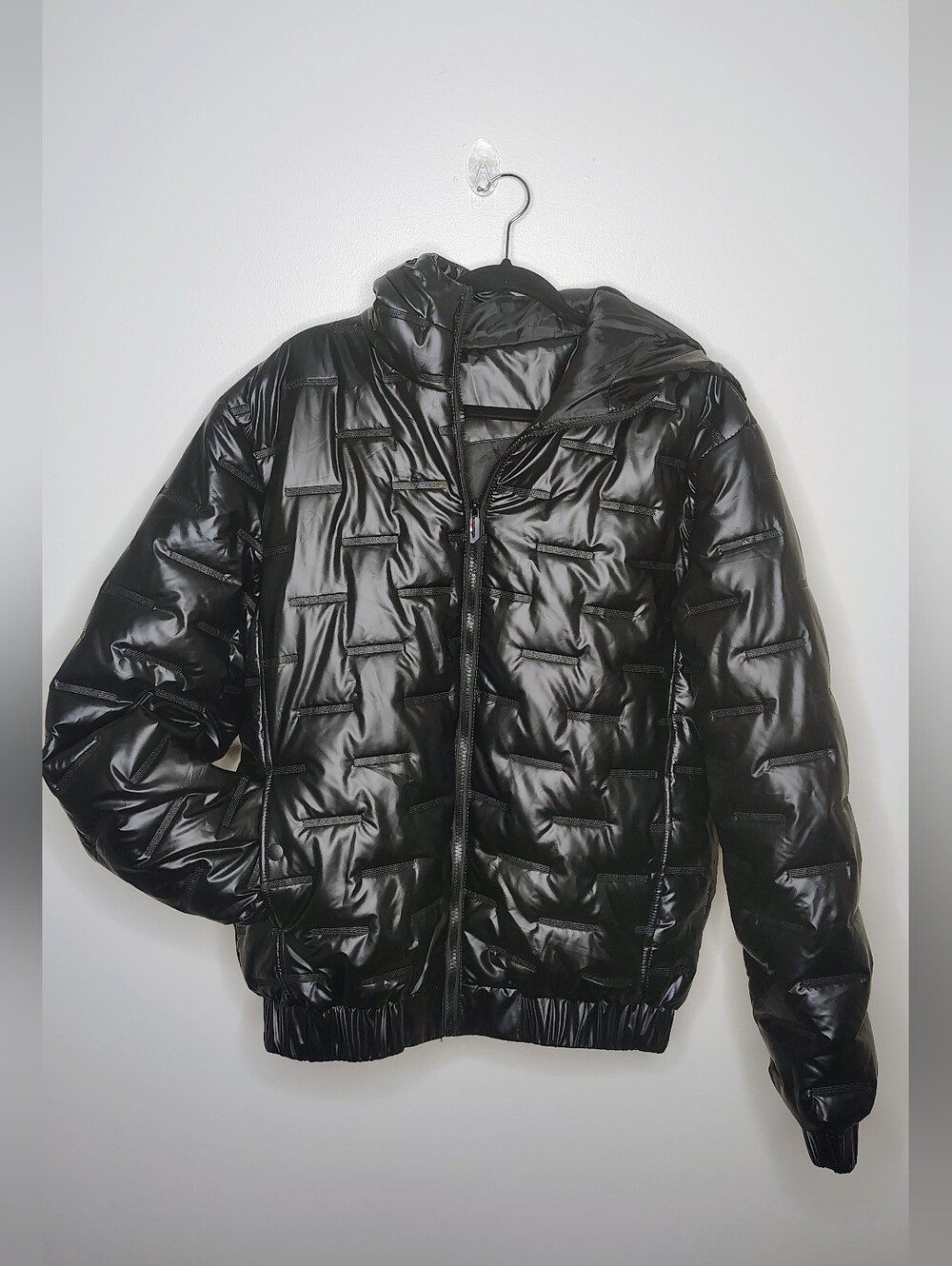 Men's Black Quilted Hooded Puffer Jacket